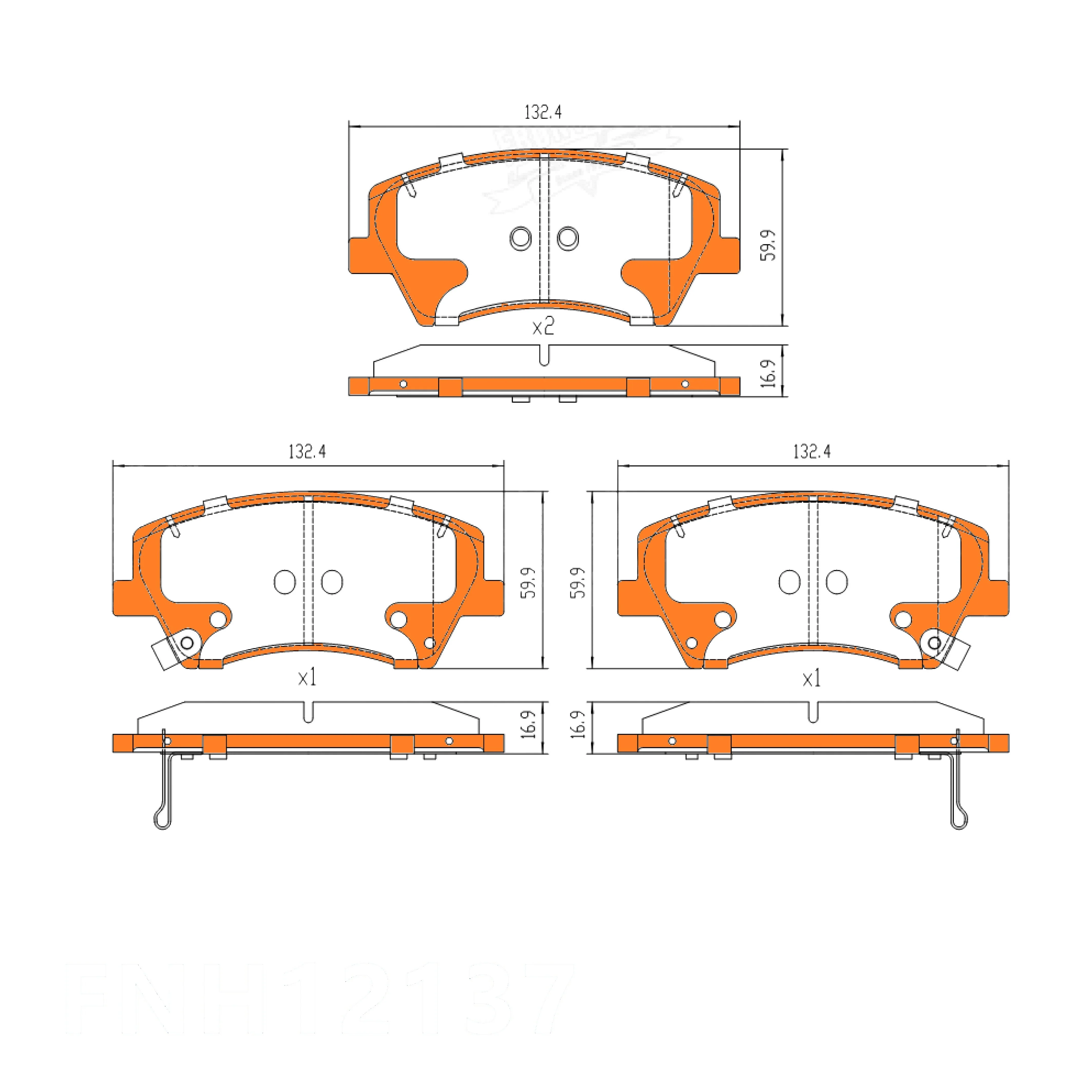 Front Disc Brake Pad Set for Hyundai Elantra AD 2.0L G4NA FWD 2016-2018 - Image 2