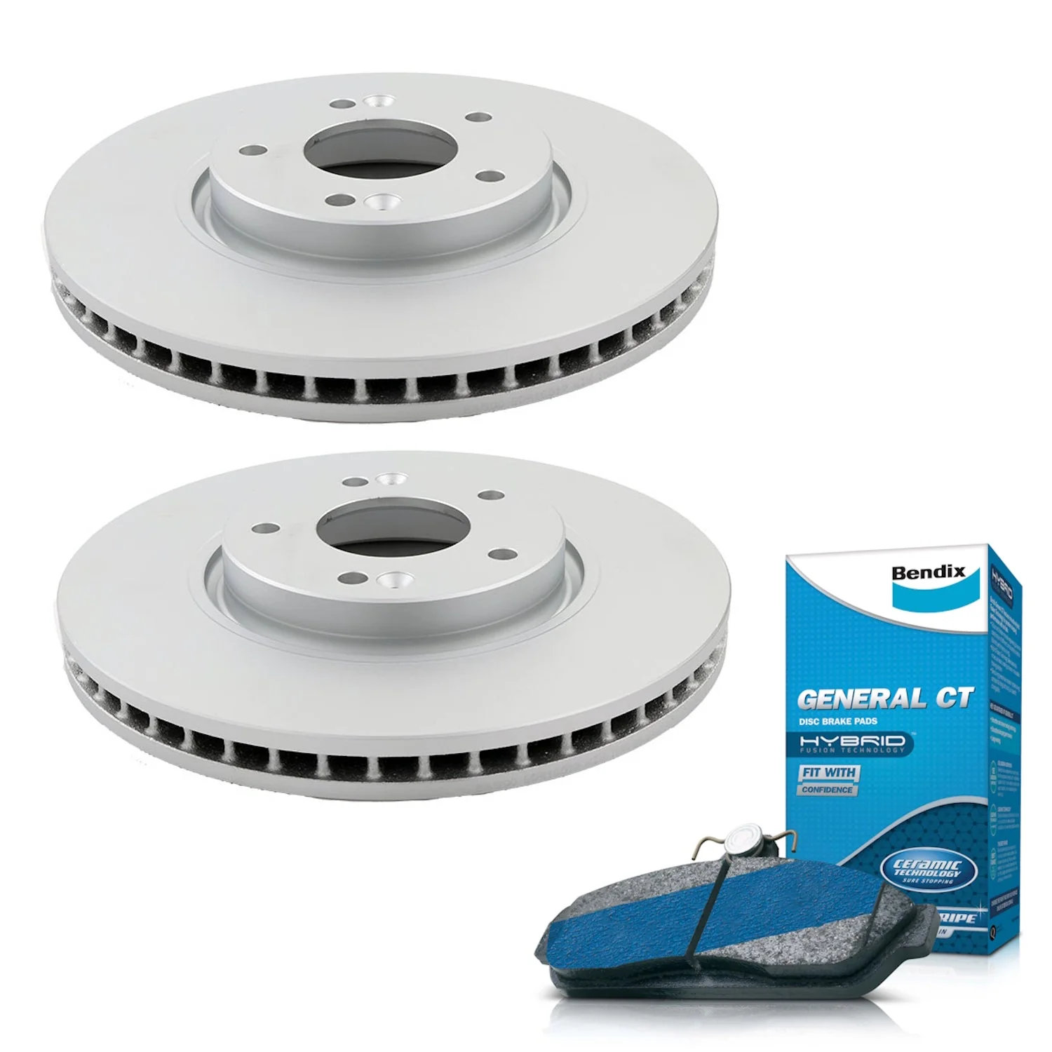 Front Bendix Brake Pads + Rotors for Hyundai Sonata NF, Tucson JM 300mm DB2174
