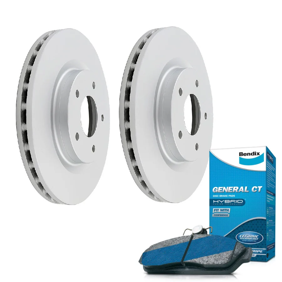 Front Bendix Brake Pads + Rotors For Mitsubishi ASX XA XB XC XD, Lancer CJ CF