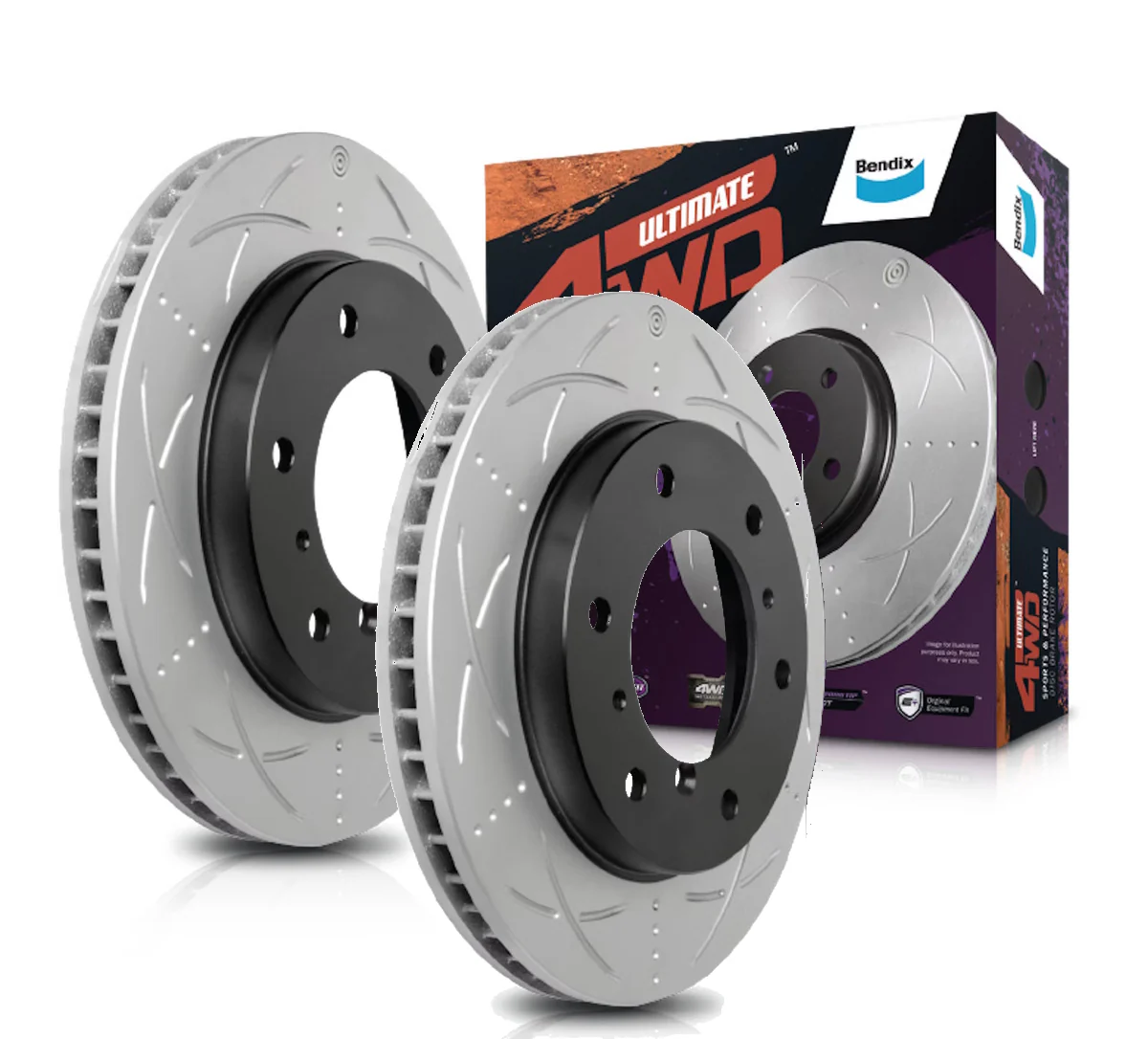 Pair Bendix Dimpled & Slotted Front Rotors for Toyota Landcruiser HJ47 HJ60 HJ75, FJ60 FJ61, BJ42, BJ60 BJ61 BJ73 BJ74 BJ75, HJ61, FJ73 FJ75, PZJ73, HZJ73 HZJ75, FZJ75, Toyota Hilux LN106, YN106, RN105 302mm